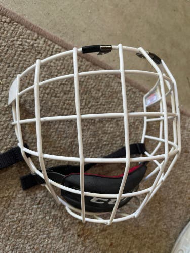 Barely Used White CCM Cage Medium