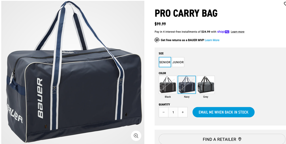 New Bauer  Hockey Bag