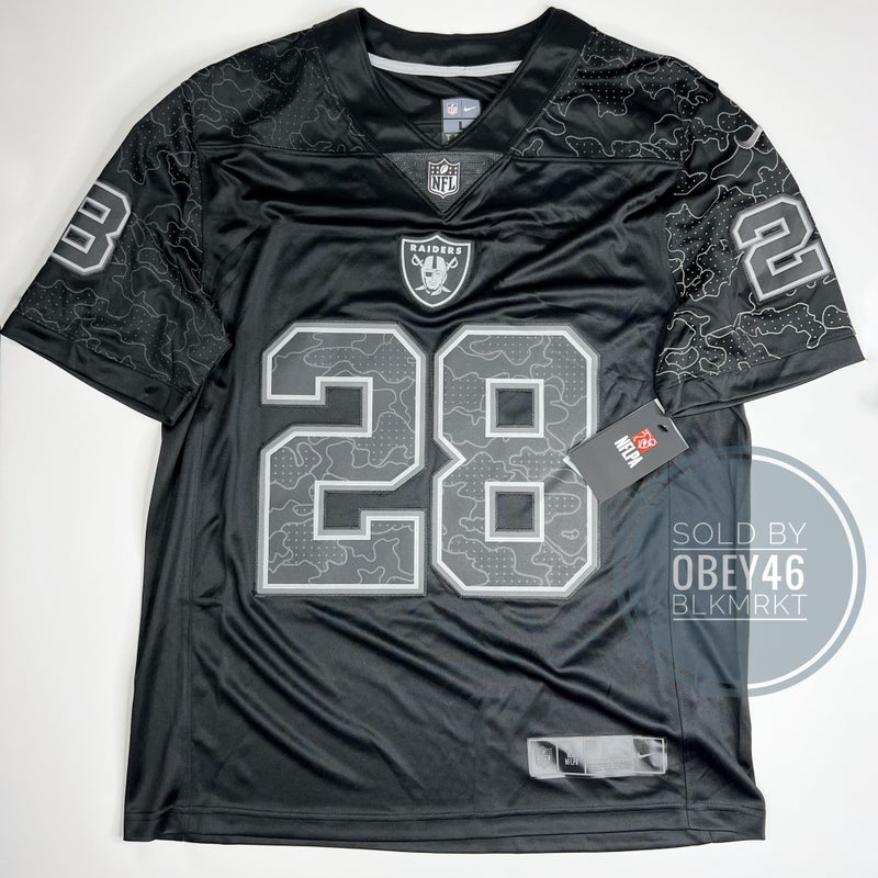 Nike NFL Vegas RAIDERS Jacobs Jersey Black Camo Reflective LIMITED EDITION L