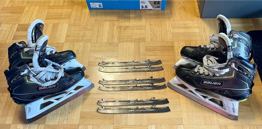 Junior Bauer Extra Wide Width Size 3 & Size 3.5 Elite Hockey Goalie Skates