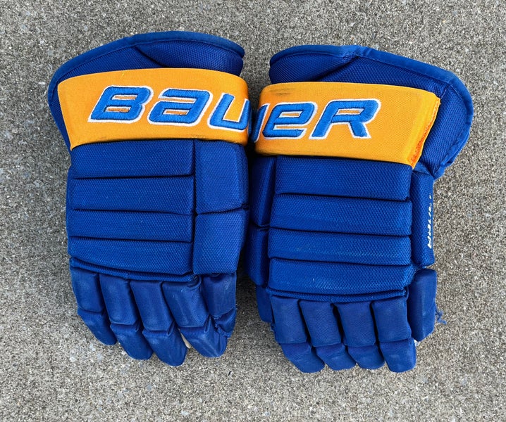Used 15" Used Buffalo Jr Sabres Bauer Team Pro Series Hockey Gloves