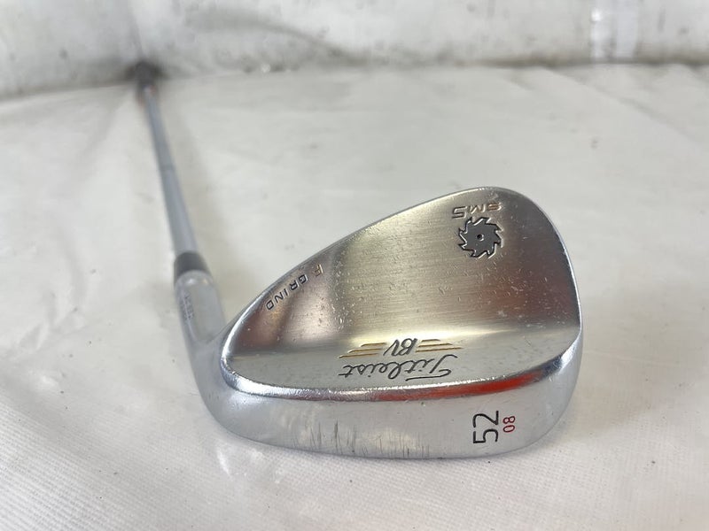 Used Titleist Sm5 Bv F Grind Vokey 52 Degree 8deg Bounce Stiff Flex Steel Shaft Wedge 35.5"