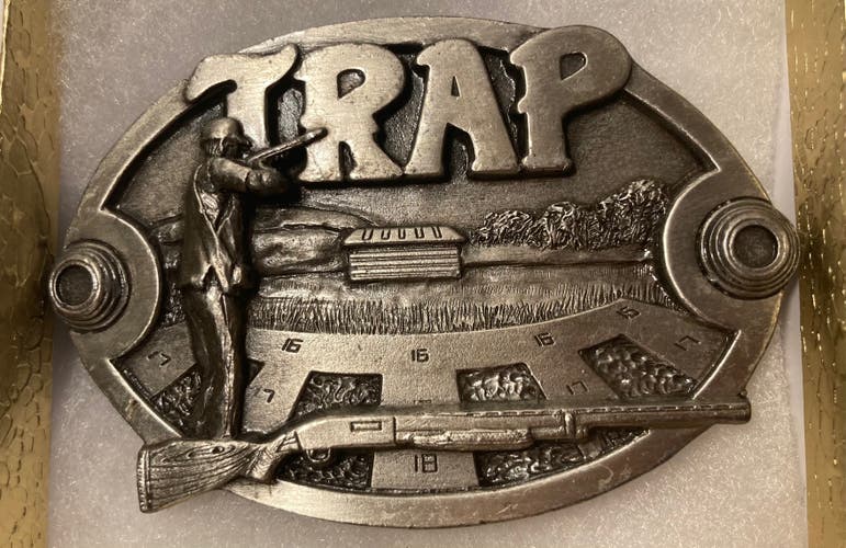 Vintage Metal Belt Buckle, Trap, Trapshooting, Target Practice, Nice Design