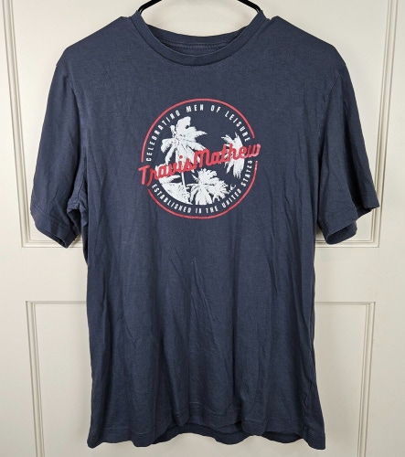 Travis Matthew Shirt Mens Navy Blue Short Sleeve Graphic T-Shirt Golf Size: M