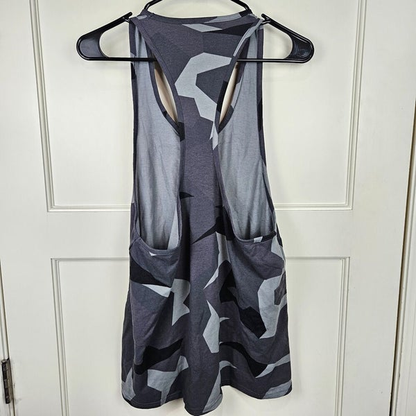 GYMSHARK Critical Stinger Racerback Tank Top Men's Gray Camo Size