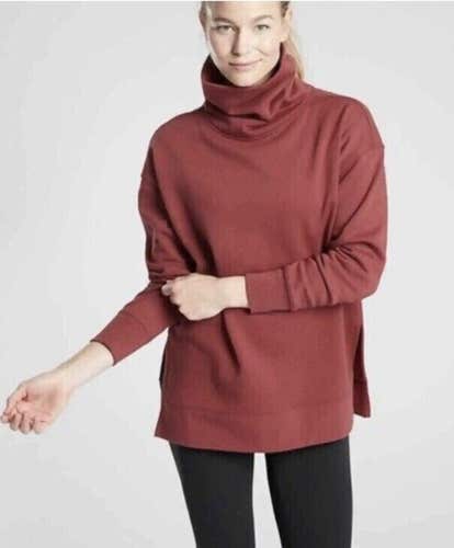 ATHLETA Maple Red 24/7 Funnel Neck Sweatshirt Warm Pullover Sweatshirt Size: XS