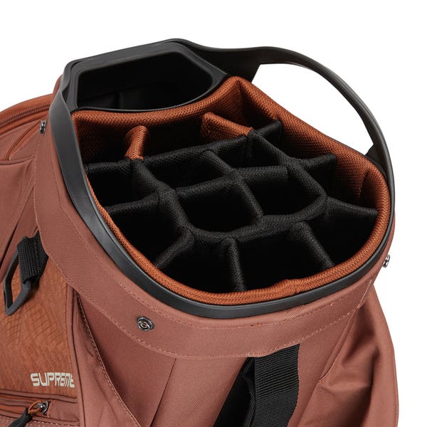 NEW 2023 TaylorMade Supreme Brown 14-Way Golf Cart Bag