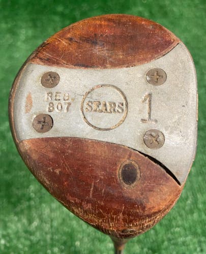 SEARS Golf 1-Wood Signature Persimmon Driver REG 807 RH Men's Steel 42.5" RARE!