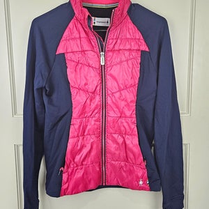 Smartwool Women's Corbet 120 Jacket Pockets Merino Wool Red Navy Size: M