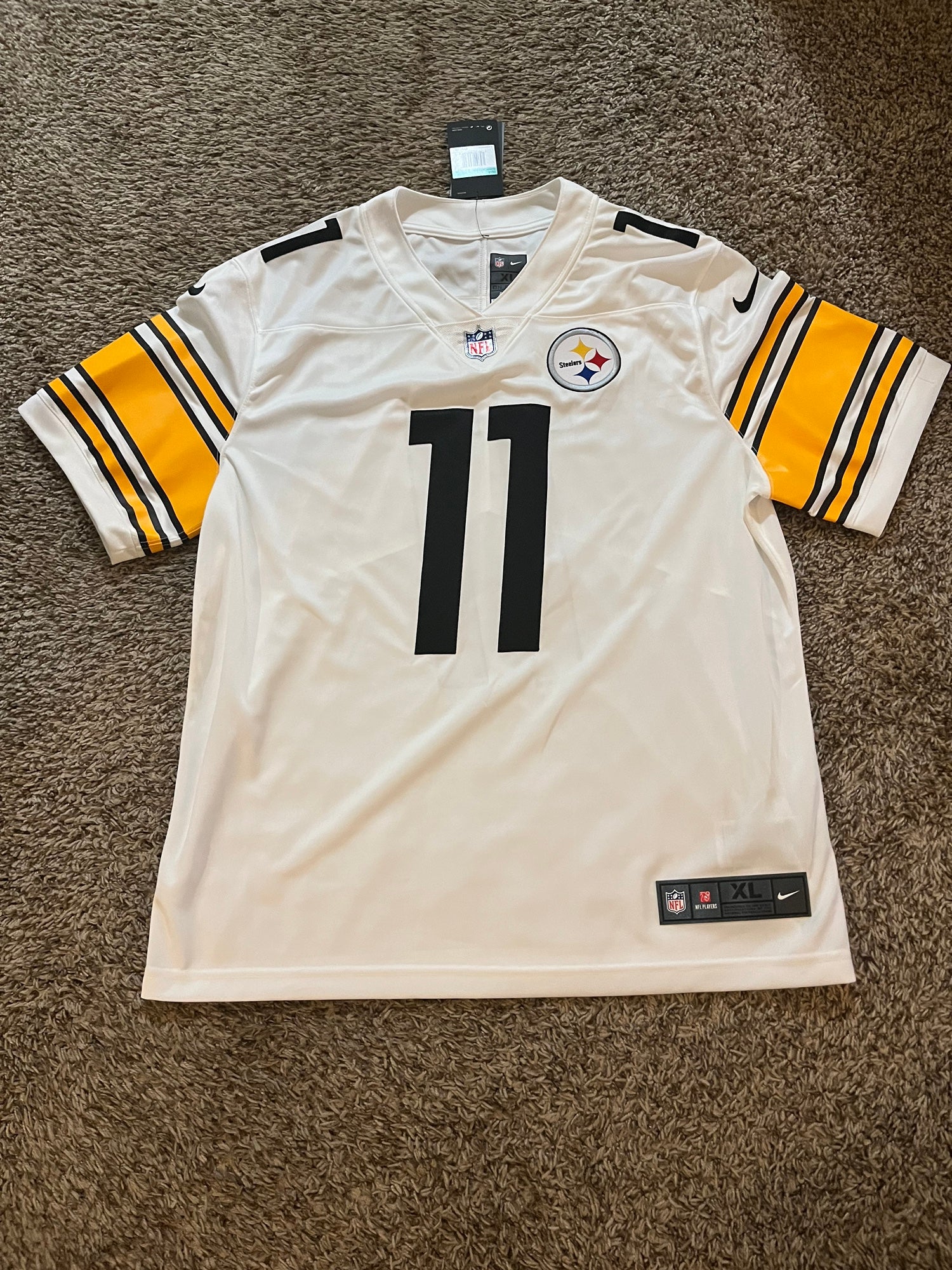 Men's Nike George Pickens White Pittsburgh Steelers Game Player Jersey Size: Small