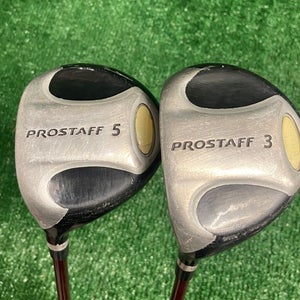 Left-Handed Wilson ProStaff Wood Set 3w,5w Men's LH Regular Graphite New Grips