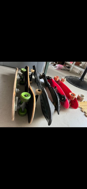 Large lot of skateboard and rip sticks