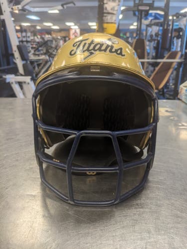 Rawlings Used Gold Batting Helmet