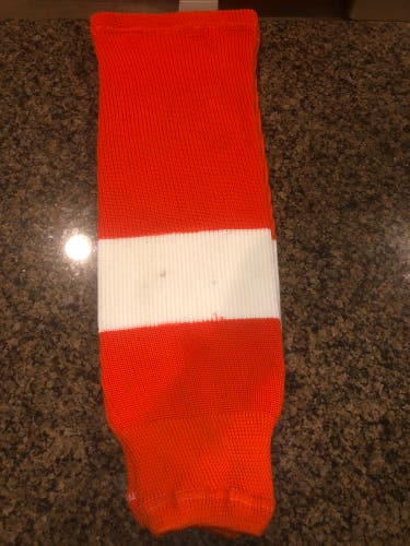 Orange Knit Hockey Socks (1 Of 2 Pairs)