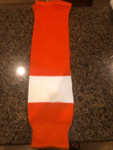 Orange Knit Hockey Socks (1 Of 2 Pairs)