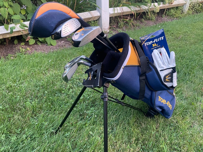 Used Junior Top Flite LEFT Hand XLj complete set (6 clubs, bag & glove)