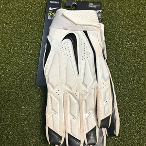 NIKE D-Tack Gloves Football Lineman White Black 2XL XXL $70