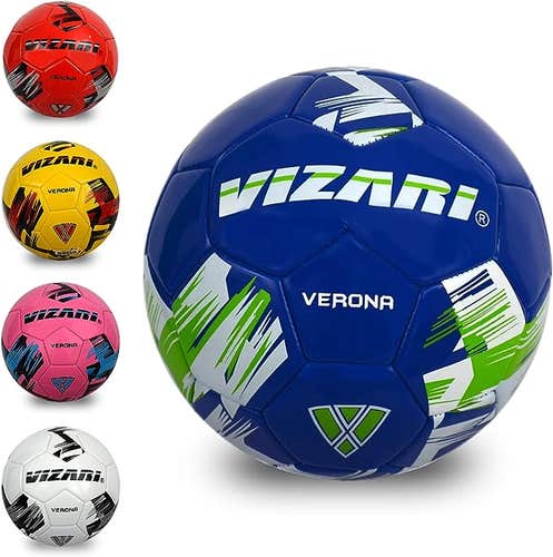 Vizari 'Verona' Soccer Ball | for Kids and Adults | Blue Size 4  | VZBL91766-4