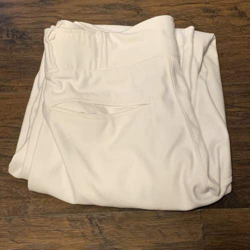 A4 Pro Style Open Bottom Baggy Baseball/Softball Pants White/White Piping SzM #3