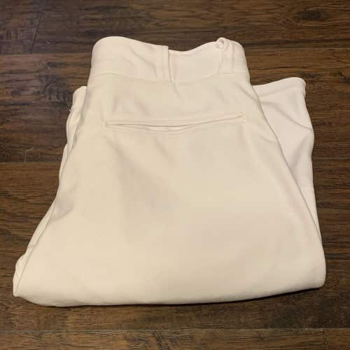 A4 Pro Style Open Bottom Baggy Baseball/Softball Pants White/White Piping SzM #4