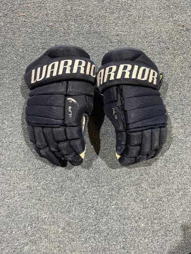 Game Used Navy Warrior Alpha DX Team Glove Norfolk Admirals (ECHL) #342 14”