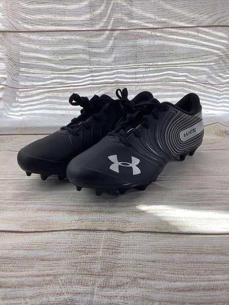 New Sz Under Armour Nitro Low MC Football Cleats Black Silver