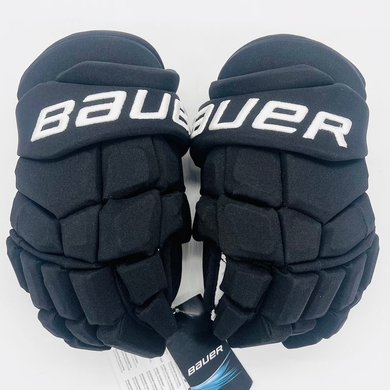 New Bauer Supreme Ultrasonic Hockey Gloves-13"-Grey Clarino Palms-Flex Cuff