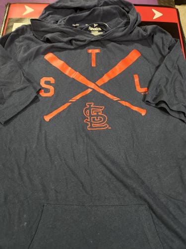 St Louis Cardinals pullover short sleeve hoodie. SZ XL