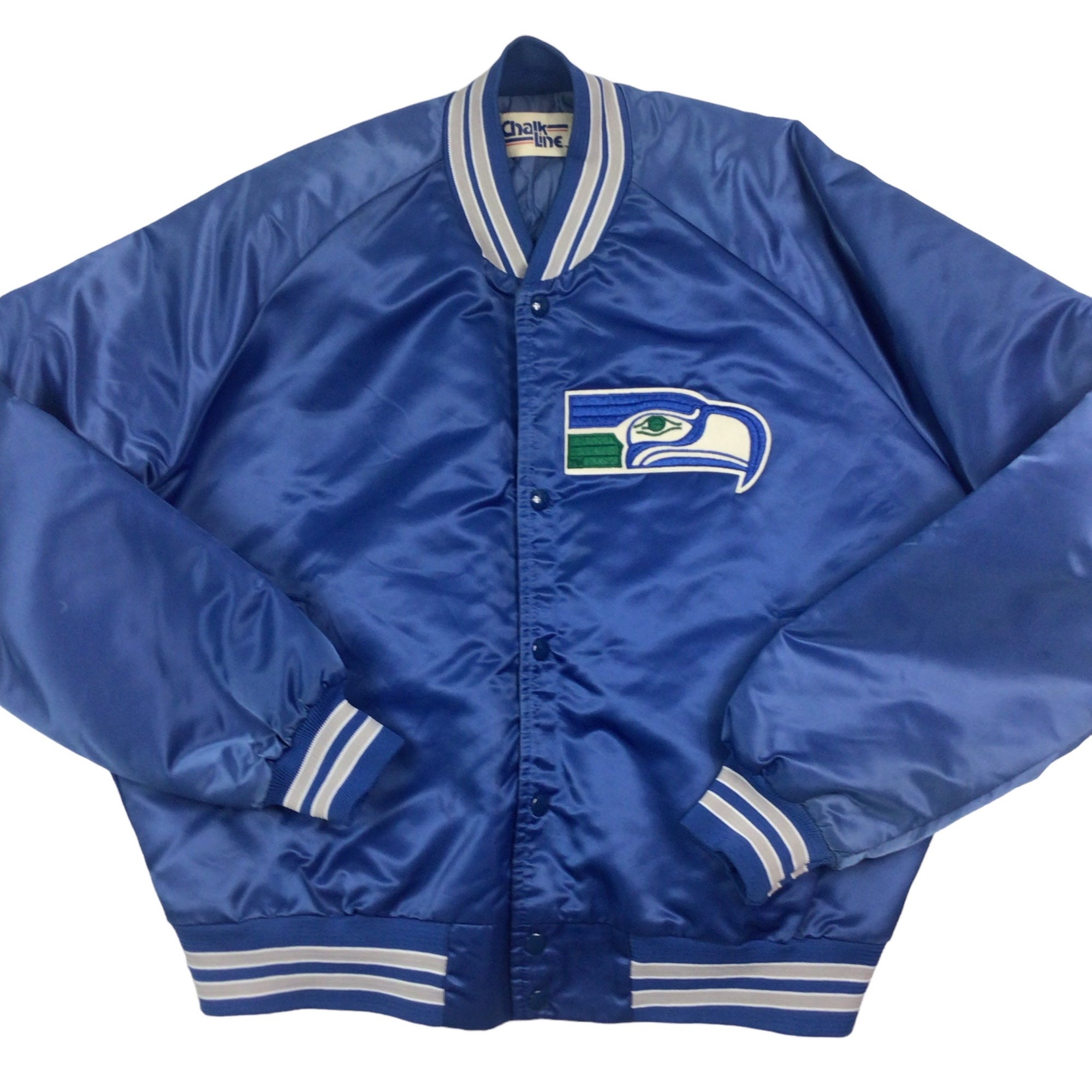 1990's DALLAS COWBOYS CHALK LINE SATIN VARSITY JACKET M - Classic