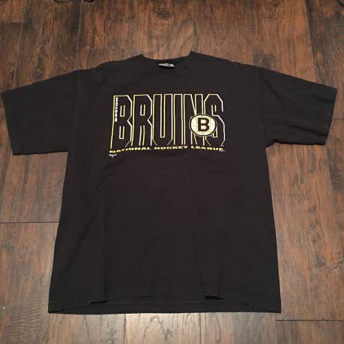 Boston Bruins NHL Vintage Majestic Team Logo Tee Shirt Size XL