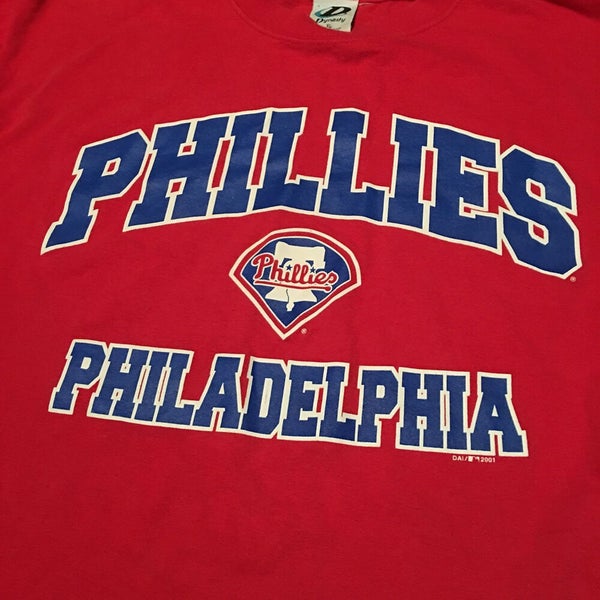Vision Philadelphia Phillies MLB Baseball Vintage 2001 Dynasty Logo Tee Shirt Sz XL