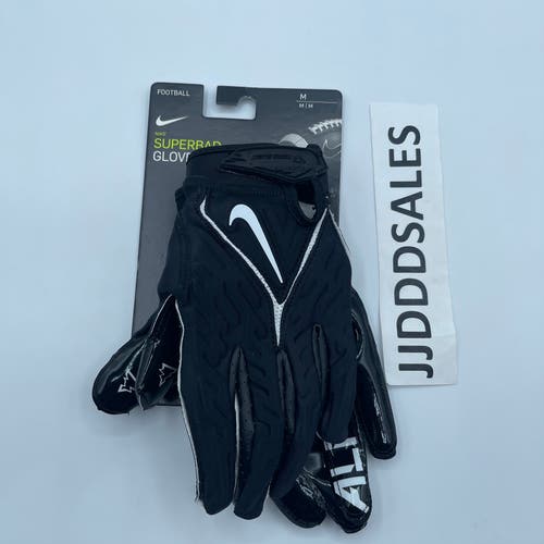 Nike Superbad 6.0 Black White Football Gloves Alpha Men’s Size Medium NWT $55