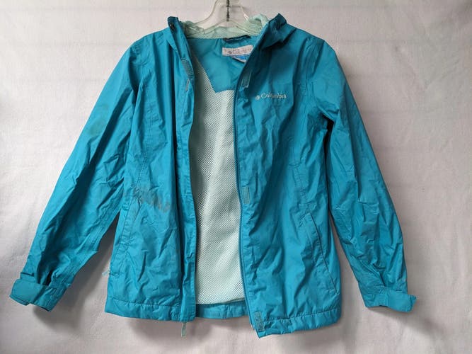 Columbia Hooded Youth Windbreaker/Rain Jacket/Coat Size Youth Medium Color Blue