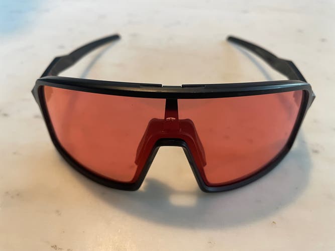 Used Oakley Sutro S Sunglasses - matte black frame with Prizm Trail Torch lens