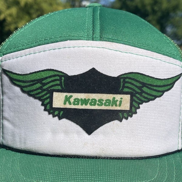 Vintage Trucker Mesh Kawasaki Motorcycles Baseball Mesh Cap Old School