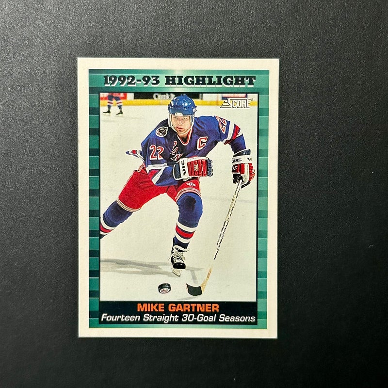 MIKE GARTNER 1992-1993 Score Highlight NY Rangers NHL Hockey Trading Card