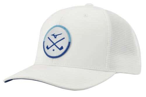 Mizuno Crossed Clubs Meshback Adjustable Golf Hat Bundle - White & Black