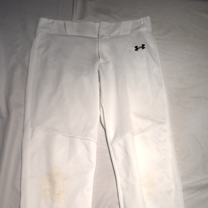 Under Armour Boys Utility Relaxed Closed Baseball Pants, White, Youth XL