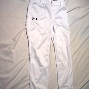 NEW - Under Armour Boys Moisture Wicking Snap Baseball/Teeball Pants, White, Youth Size 7