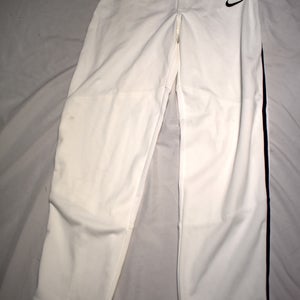 Nike Team Engineered Vapor Select Baseball Pants, White w/Blue, Youth Medium