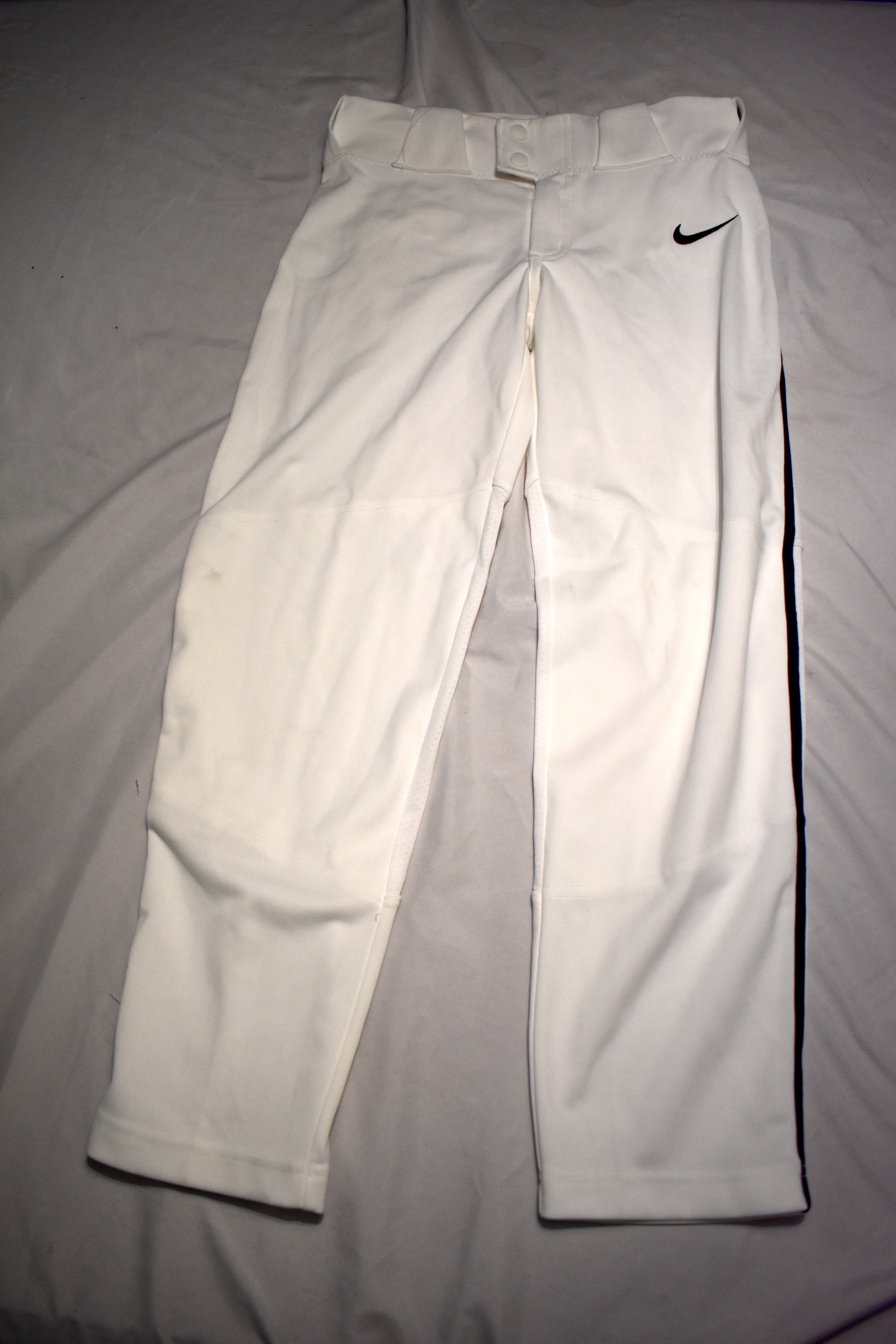 Nike Team Engineered Vapor Select Baseball Pants, White w/Blue, Youth Medium