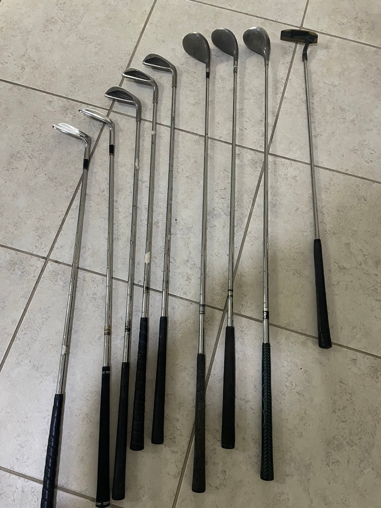 Mens golf set 9 pc in right handed by Wilson ,steel shafts