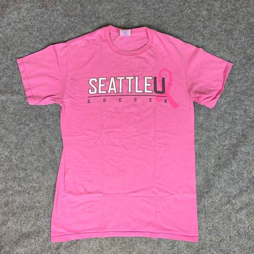 Seattle Redhawks Mens Shirt Small Pink White Short Sleeve Tee Top NCAA Soccer