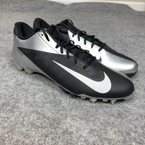 Nike Mens Football Cleats 14 Black Silver Shoe Lacrosse Vapor Talon Elite Low A6