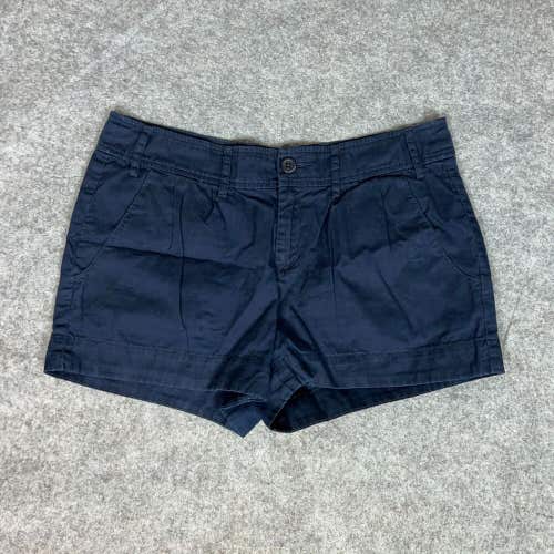 BDG Womens Shorts 6 Navy Chino Casual Pockets Cotton Mid Rise 2" Inseam Zip