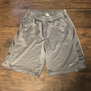 Nike Dri Fit Performance Workout Training Athletic Shorts Gray/White Sz Medium