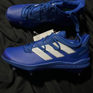 Blue Men's Metal Low Top Adizero Afterburner 8 Baseball Cleats Size 8