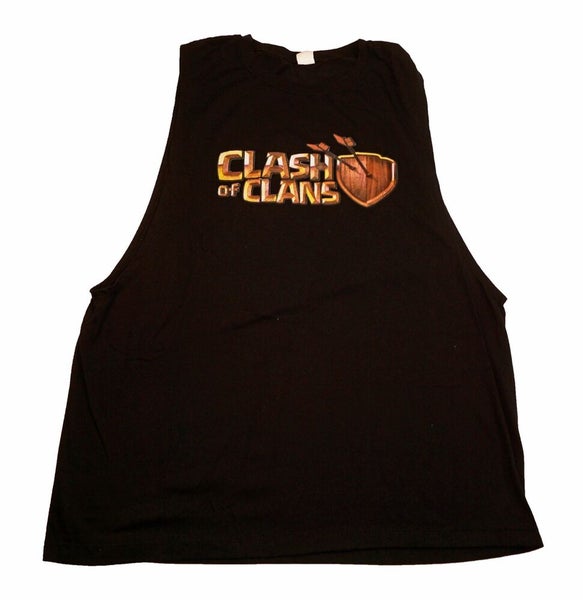 Clash of Clans Gaming Tank Top XL Tee - Adult XLarge Black Sleeveless Shirt