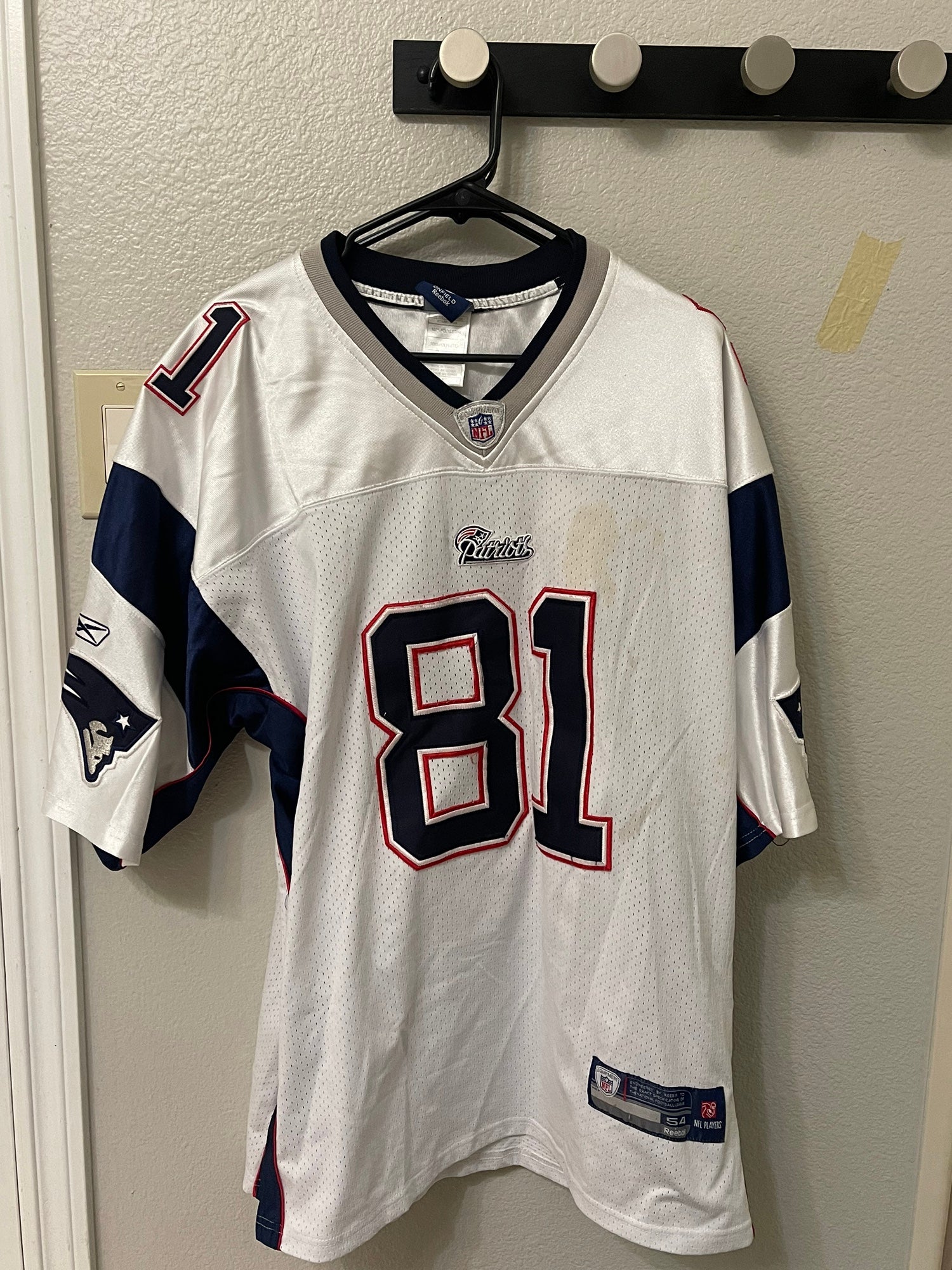 NFL New England Patriots Randy Moss Replica Whie Jersey 