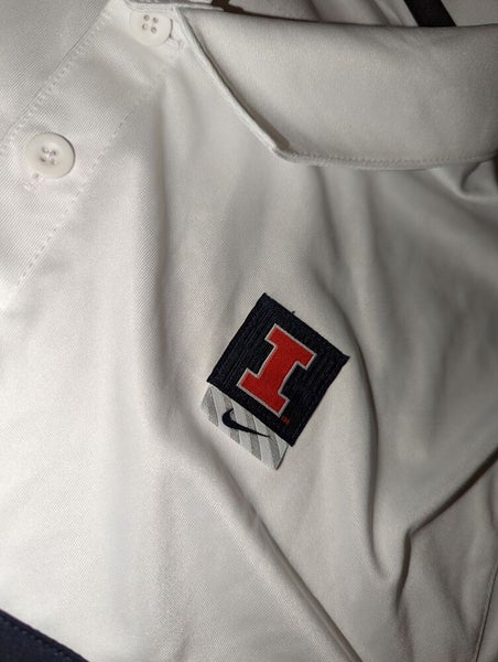 Nike University of Illinois Illini DRI-FIT NCAA White Polo Shirt Small S B1G